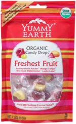 Yummy Earth Kosher Organic Candy Drops Freshest Fruit (Assorted) Pack Of 6 3.3 OZ