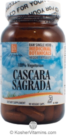 L.A. Naturals Kosher Cascara Sagrada 100% Vegetarian 90 Vegetable Capsules