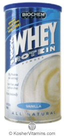 Biochem Kosher 100% Whey Protein Powder Dairy Vanilla 29.9 OZ