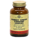 Solgar Bilberry Ginkgo Eyebright Complex Vegetarian Suitable Not Certified Kosher 60 Vegicaps