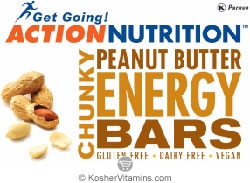Action Nutrition Kosher Chunky Peanut Butter Energy Bars Pareve  5 Bars