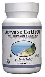 Maxi Health Kosher Advanced CO Q 300 mg. High Grade Coenzyme Q-10 with Magnesium & Potassium  60 Capsules