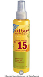 Alba Botanica Coconut Dry Tanning Oil with SPF 15 4.5 OZ