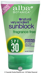 Alba Botanica Fragrance Free SUNBLOCK Mineral SPF 30 4 OZ