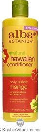Alba Botanica Natural Hawaiian Hair Conditioner Body Builder Mango 12 OZ