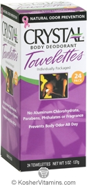 Crystal All Natural Body Deodorant Towelettes 24 Packets