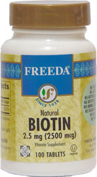 Freeda Kosher Biotin 2.5 mg (2500 mcg) 100 TAB