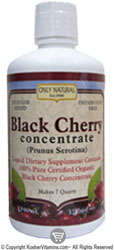 Only Natural Kosher Black Cherry Juice Concentrate 100% Pure Organic 32 OZ