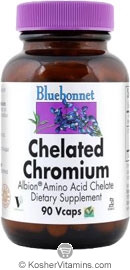 Bluebonnet Kosher Albion Chelated Chromium 200 mcg 90 Vegetable Capsules