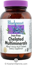 Bluebonnet Kosher Albion Chelated Multi Minerals (Iron Free) 120 Caplets