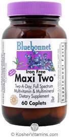 Bluebonnet Kosher Maxi Two� (Iron Free) 60 Caplets