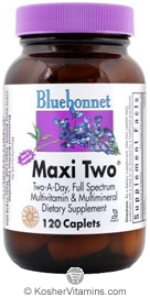 Bluebonnet Kosher Maxi Two� (With Iron) 120 Caplets