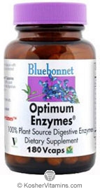 Bluebonnet Kosher Optimum Enzymes 180 Vegetable Capsules
