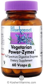Bluebonnet Kosher Vegetarian Power-Zymes 60 Vegetable Capsules
