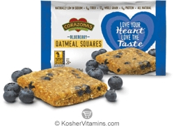 Corazonas Kosher Oatmeal Squares Blueberry Dairy 12 Bars