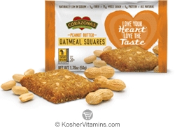 Corazonas Kosher Oatmeal Squares Peanut Butter Dairy 12 Bars