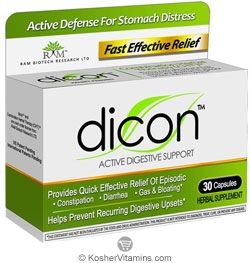 Ram Biotech Research LTD Kosher Dicon Active Digestive Support 30 Capsules