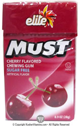 Elite Kosher Must Sugar Free Chewing Gum Cherry Flavor 20 Pieces