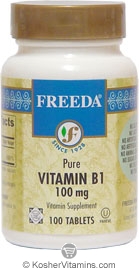 Freeda Kosher Vitamin B-1 100 Mg 100 Tablets