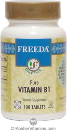 Freeda Kosher Vitamin B-1 250 Mg. 100 Tablets