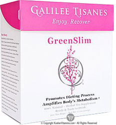 Galilee Tisanes Kosher Green Slim (Promotes Dieting Process*) 100 Tea Bags