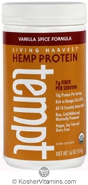 Living Harvest  Kosher Organic Hemp Protein Vanilla Spice 16 OZ