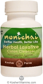 NoniChai Kosher Herbal Laxative Colon Cleanser 30 Capsules