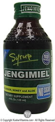 Jengimiel Kosher Organic Cough Syrup Forte With Ginger, Honey And Aloe Sugar Free 4 OZ