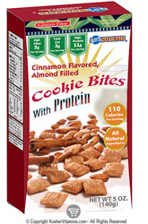 Kay&rsquo;s Naturals Kosher Protein Plus Cookie Bites Cinnamon Favored Almond Filled Gluten Free Case Of 12 OU Dairy 5 OZ