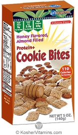 Kay&rsquo;s Naturals Kosher Protein Plus Cookie Bites Honey Flavored Almond Filled Gluten Free Case Of 12 OU Dairy 5 OZ