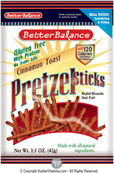 Kay&rsquo;s Naturals Kosher Protein Pretzel Sticks Cinnamon Toast Gluten Free Case Of 6 OU Dairy 1.2 OZ