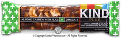 Kind Kosher Plus Omega-3 Bars Almond And Cashew OU-Dairy 12 Bars