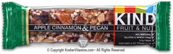 Kind Kosher Fruit And Nut Bars Apple Cinnamon And Pecan OU-Dairy 12 Bars