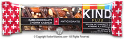 Kind Kosher Plus Antioxidants Bars Dark Chocolate Cherry Cashew OU Diary 12 Bars