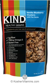 Kind Kosher Healthy Grains Vanilla Blueberry Clusters With Flax Seeds Dairy Case Of 6 11 OZ