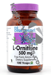 Bluebonnet Kosher L-Ornithine 500 mg 50 Vcaps
