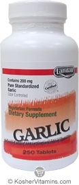 Landau Kosher Garlic 200 Mg. 250 TAB