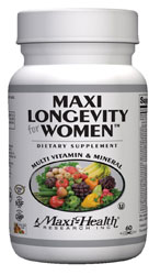 Maxi Health Kosher Maxi Longevity Multi Vitamin & Mineral for Women Over 50 60 MaxiCaps