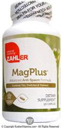 Zahlers Kosher MagPlus Advanced Anti-Spasm Formula - Tics, Twitches & Tremors 120 Capsules