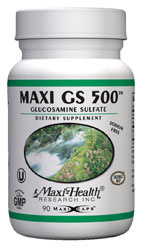 Maxi Health Kosher Maxi GS (Glucosamine Sulfate)  500 Mg. 180 Vegicaps
