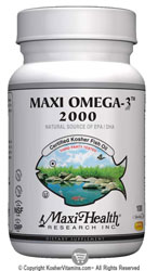 Maxi Health Kosher Maxi Omega-3 2000 Fish Oil EPA/DHA  BUY 1 GET 1 FREE  100 MaxiGels