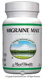 Maxi Health Kosher Migraine Max Migraine Headache Support 120 Maxicaps
