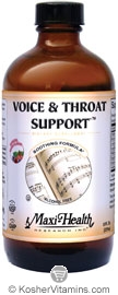 Maxi Health Kosher Voice & Throat Support Soothing Formula Berry Flavor  8 OZ