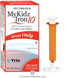 My Kidz Iron Kosher Liquid  Iron 10 for Infants and Toddlers Alcohol Free 4 FL Oz (118 mL)
