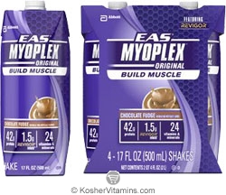 EAS Kosher Myoplex Original Ready to Drink Chocolate Fudge Dairy Case of 12 17 Oz