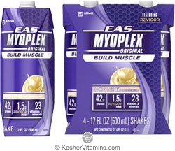 EAS Kosher Myoplex Original Ready to Drink Cookies & Cream Dairy Case of 12 17 OZ