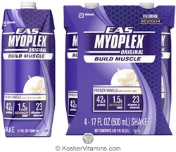 EAS Kosher Myoplex Original Ready to Drink French Vanilla Dairy Case of 12 17 OZ