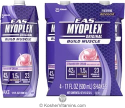 EAS Kosher Myoplex Original Ready to Drink Strawberry Cream Dairy Case of 12 17 OZ