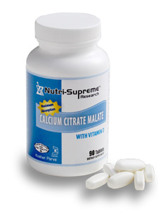 Nutri-Supreme Research Kosher Calcium Citrate Malate with Vitamin D3 90 Tablets