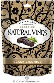 Natural Vines Kosher Soft Licorice Black Original 8 OZ